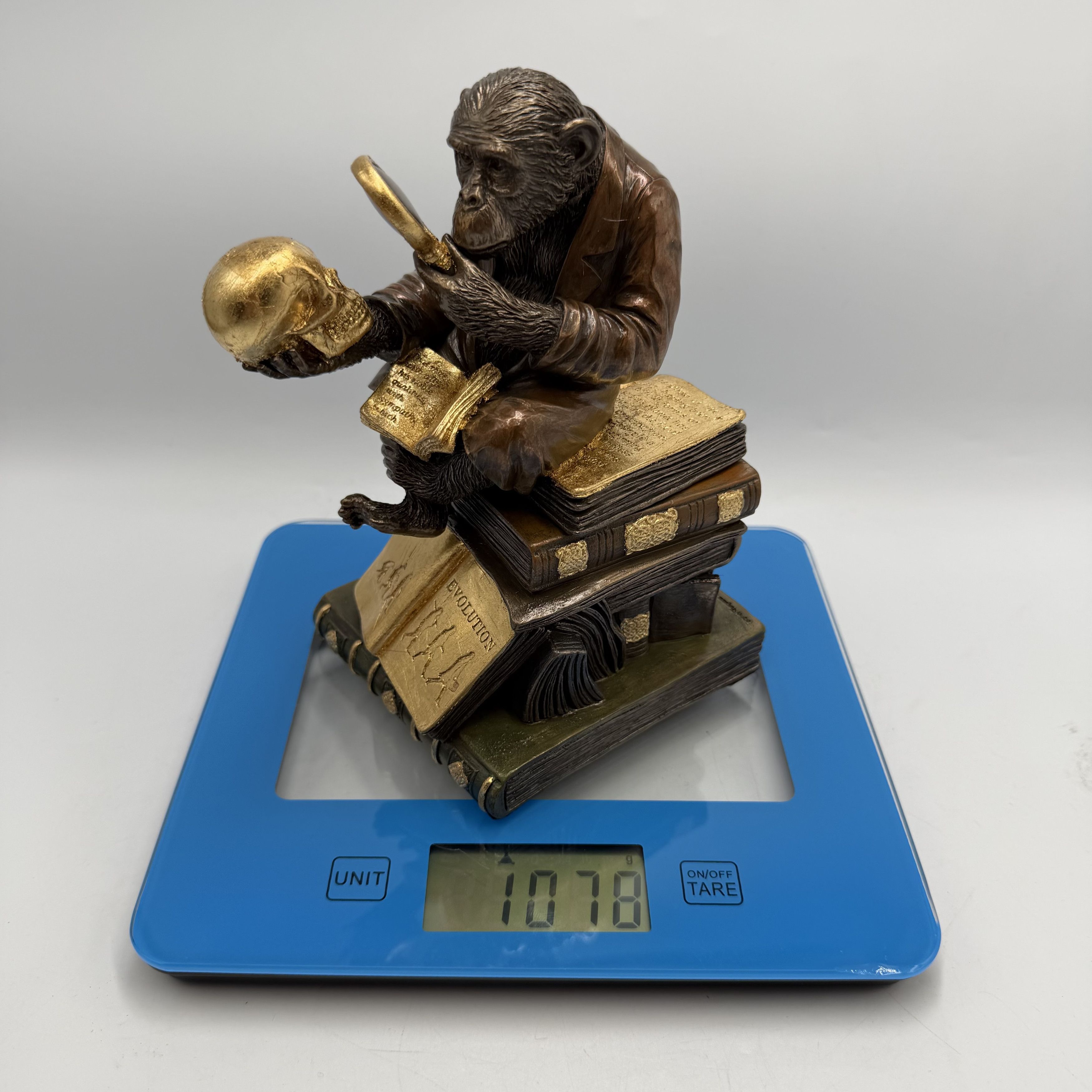 Other Monkey Trinket Box on Books Bronze Polystone Statue Size ONE SIZE - 5 Thumbnail