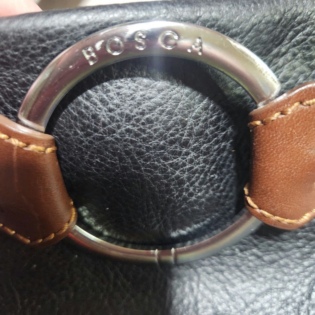 Bosca Bosca Leather Handbag Black and Brown Purse Bag Size ONE SIZE - 9 Thumbnail