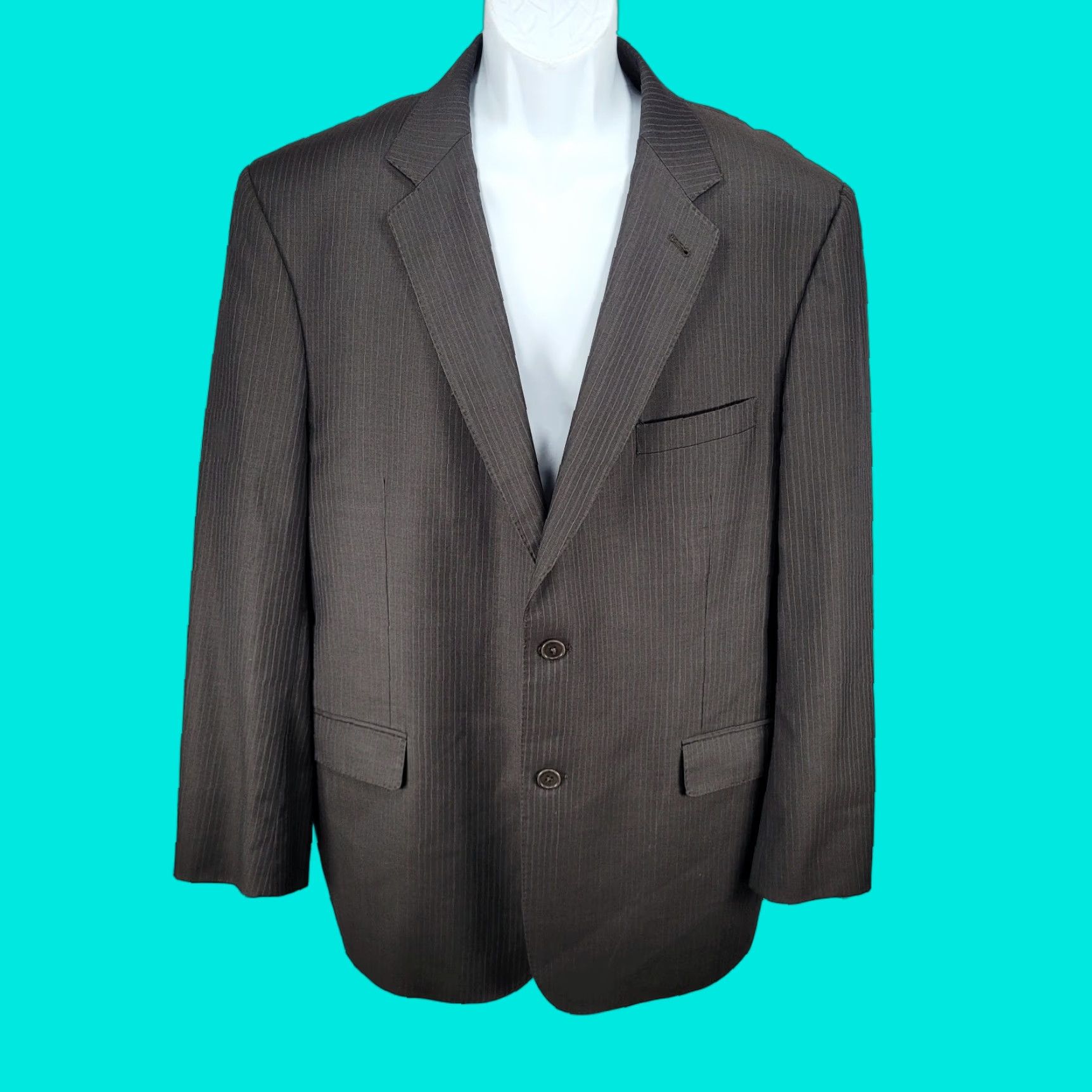 Jos. A. Bank Brown 100% Wool Gordon Signature Gold Notch Blazer Sport Coat 46R