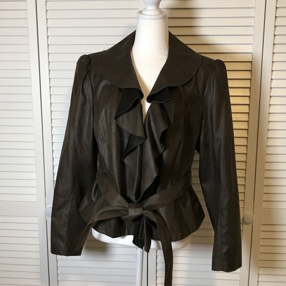 Worthington Worthington Vintage Brown V-neck Long Sleeve Jacket XL Size XL / US 12-14 / IT 48-50 - 1 Thumbnail