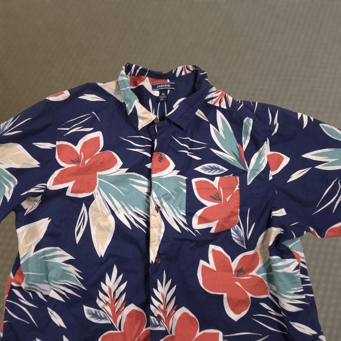 Lands' End Lands' End Shirt Mens XL Multicolor Floral Hawaiian Button Front Short Sleeve Casual Size US XL / EU 56 / 4 - 1 Thumbnail