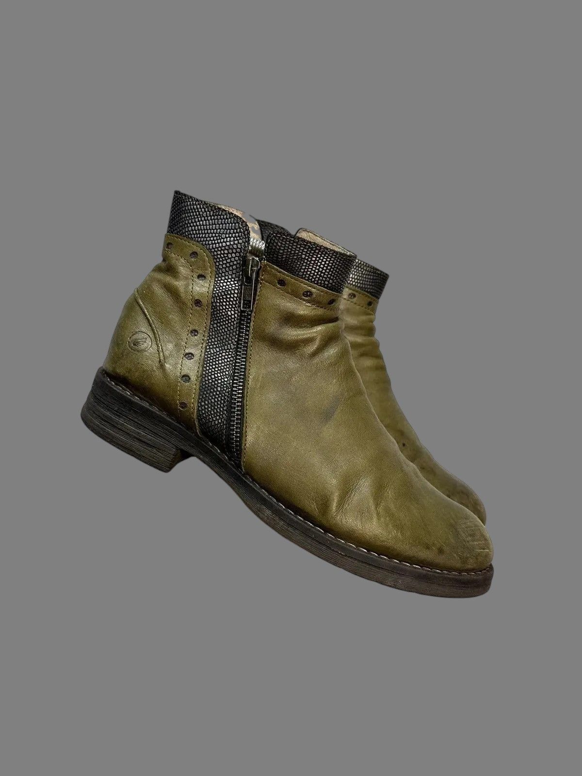 Issey Miyake Italian Vintage AS 98 Leather Biker Boots Rick Owens Style Size US 9 / IT 39 - 1 Thumbnail