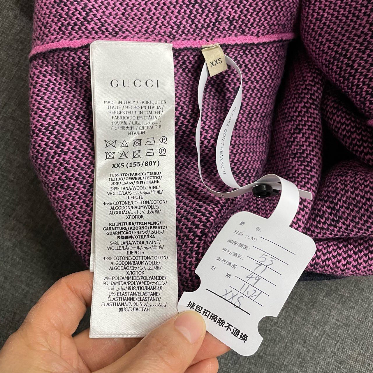 Gucci Gucci Pink full-print cardigan sweater 2501-Nextarrow Size US XXS / EU 40 - 7 Thumbnail