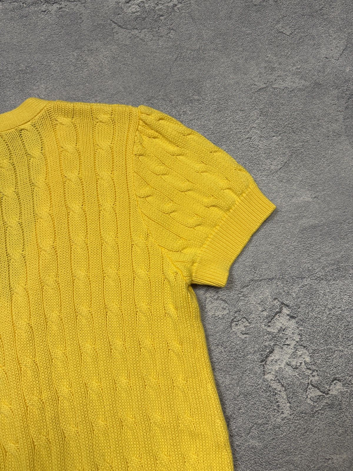 Polo Ralph Lauren Polo Ralph Lauren Women's Yellow Cable-Knit Cotton Cardigan Size L / US 10 / IT 46 - 11 Thumbnail