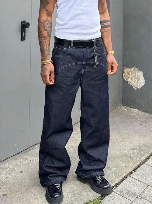 Japanese Brand × Vintage VIntage RETRO 90s loose denim jeans Size US 30 / EU 46 - 1 Thumbnail