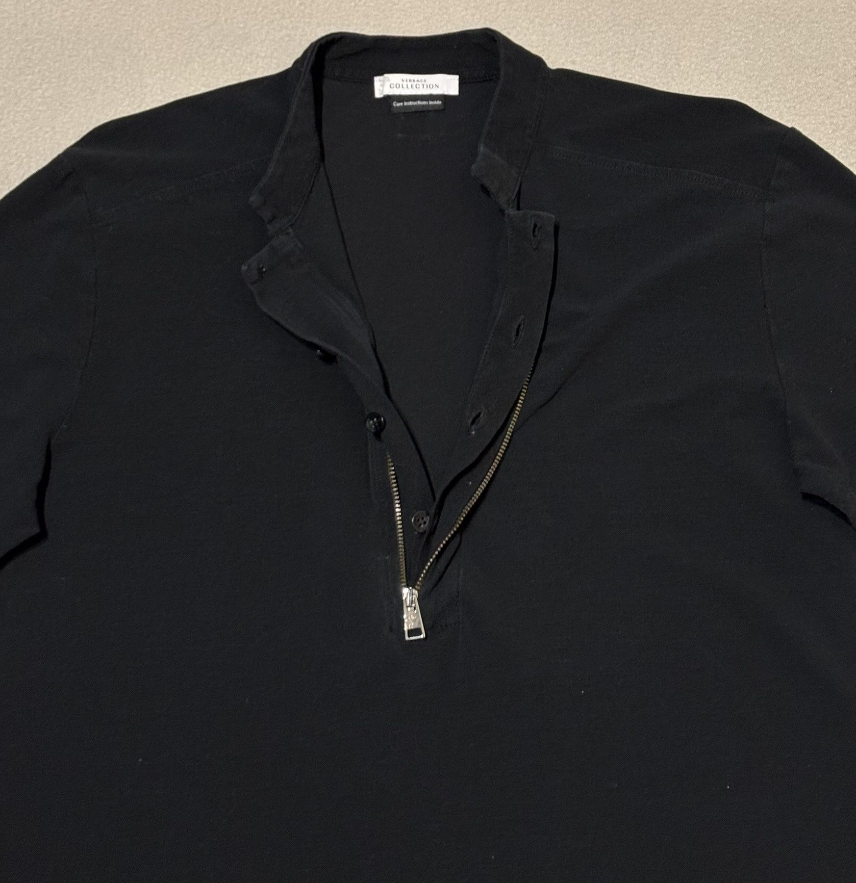 Versace Versace Collection Black T-Shirt 1/4 zip size. L Size L / US 10 / IT 46 - 7 Thumbnail