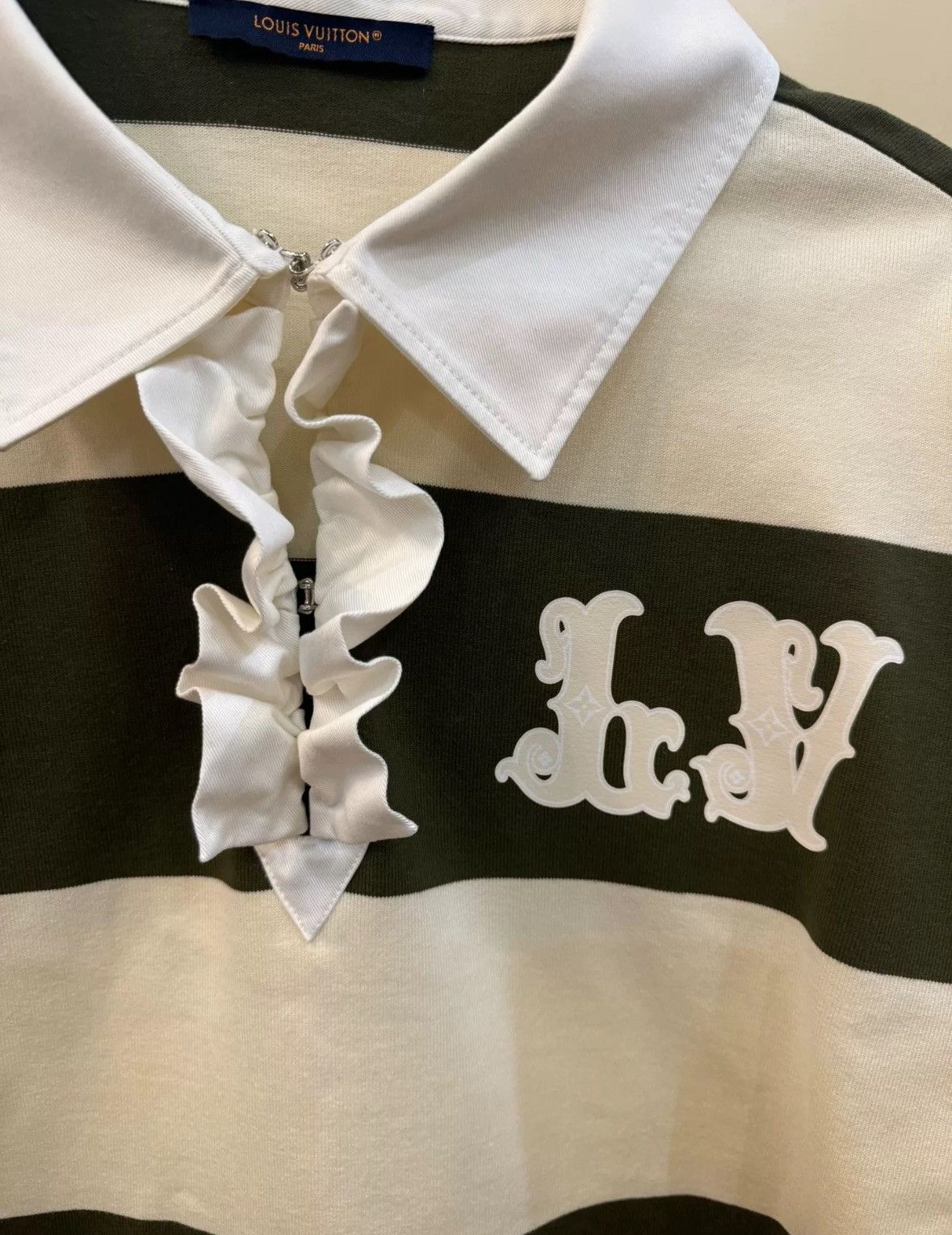 Louis Vuitton louis vuitton24 new green lettering logo striped polo-2507 Size US XL / EU 56 / 4 - 3 Thumbnail