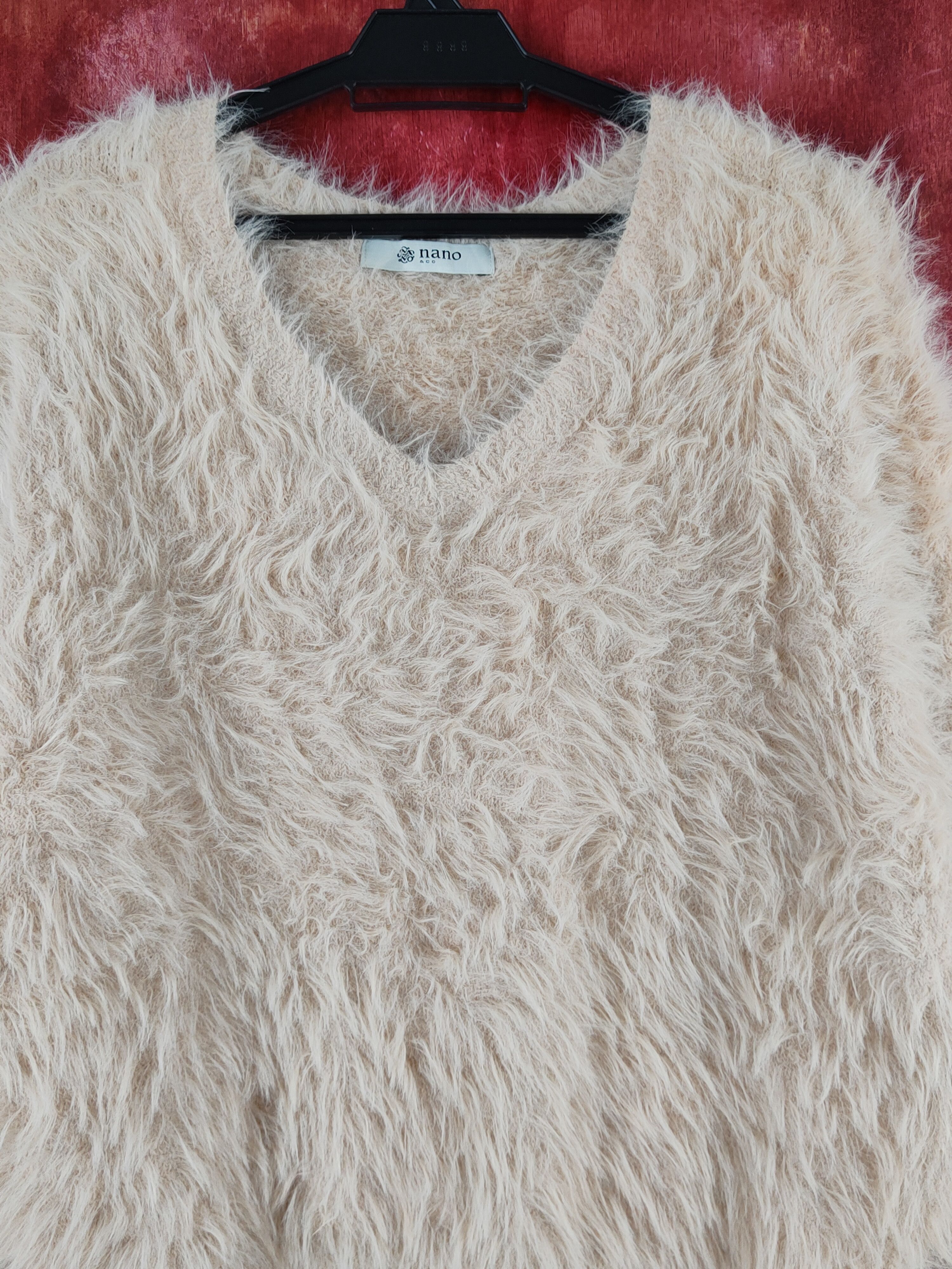 Japanese Brand Nano&co Peach Shag Shaggy Fur Mohair Knitwear #S2231 Size M / US 6-8 / IT 42-44 - 2 Thumbnail