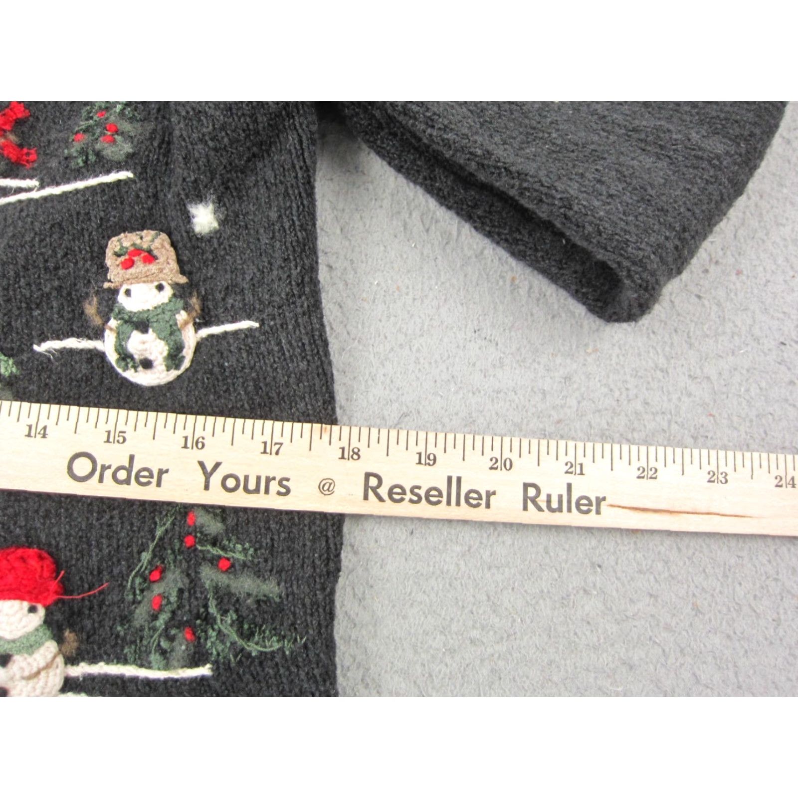Talbots Talbots Cardigan Women S Black Christmas Embroidered Holiday Sweater Knit Crew Neck Long Sleeve Casual Autumn Winter Size S / US 4 / IT 40 - 6 Thumbnail