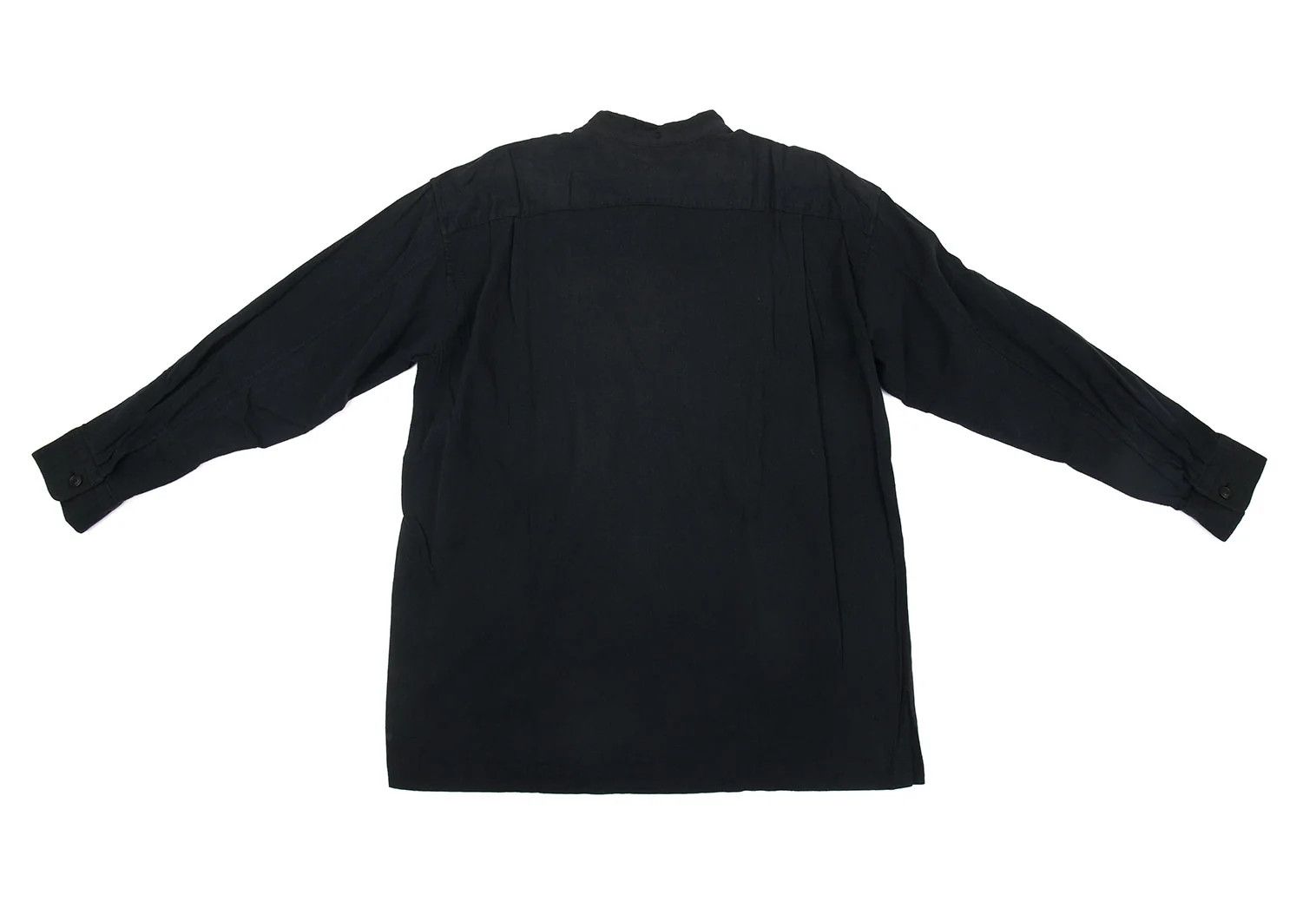 Issey Miyake Cotton Embroidered Mao Collar Shirt in Black, Size M Size US M / EU 48-50 / 2 - 14 Thumbnail