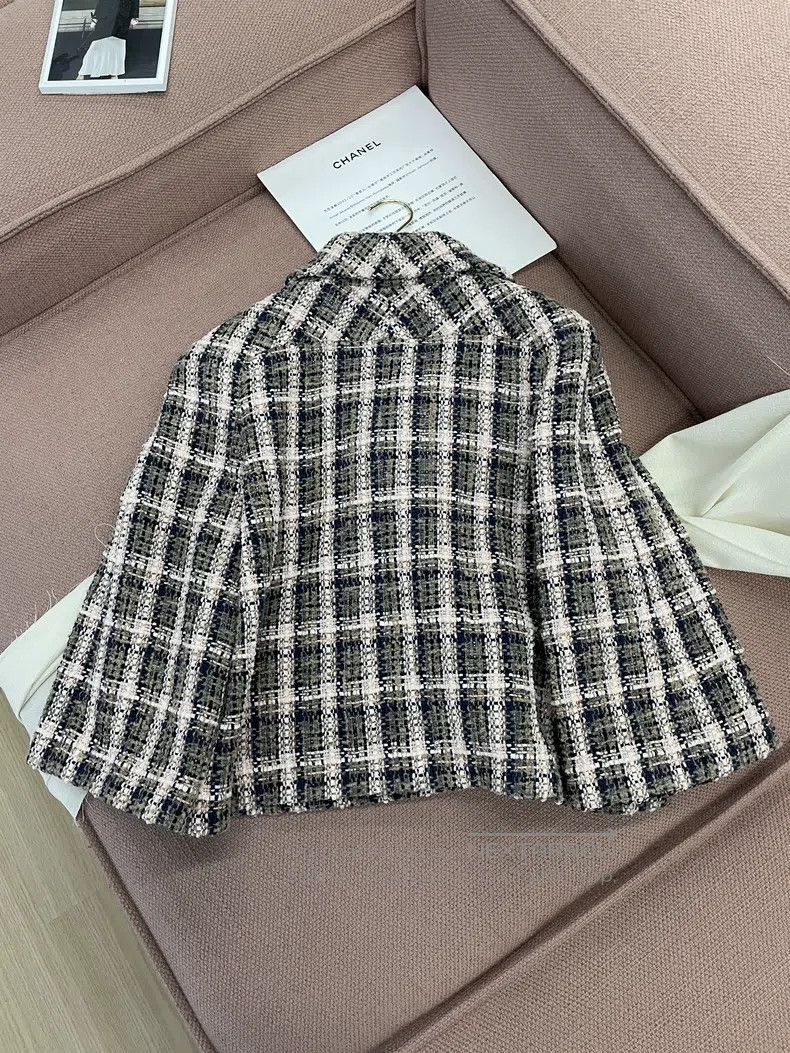 Chanel Chanel Tweed plaid coat Size S / US 4 / IT 40 - 3 Thumbnail