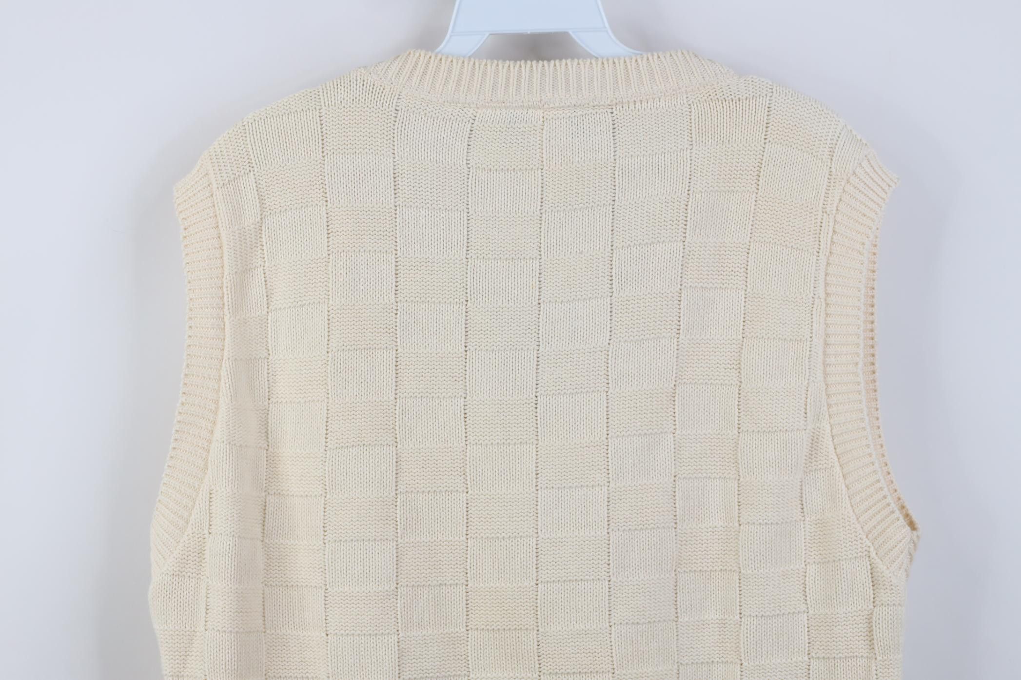 Vintage Vintage 90s Streetwear Cotton Weave Knit Sweater Vest USA Size US L / EU 52-54 / 3 - 11 Thumbnail