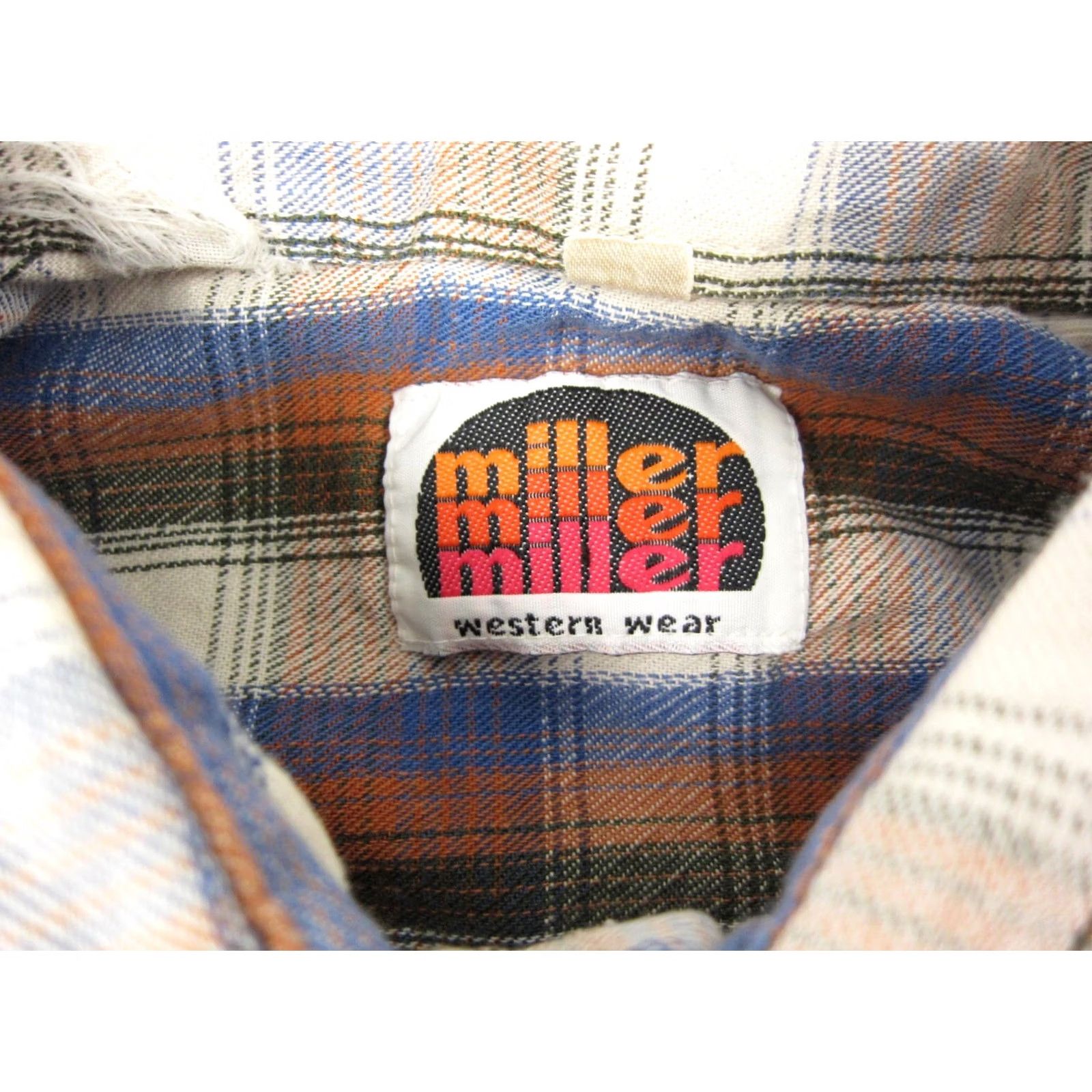 Vintage VINTAGE Miller Shirt Adult Medium Brown Blue Flannel 70s Western Snap Mens Size US M / EU 48-50 / 2 - 4 Thumbnail