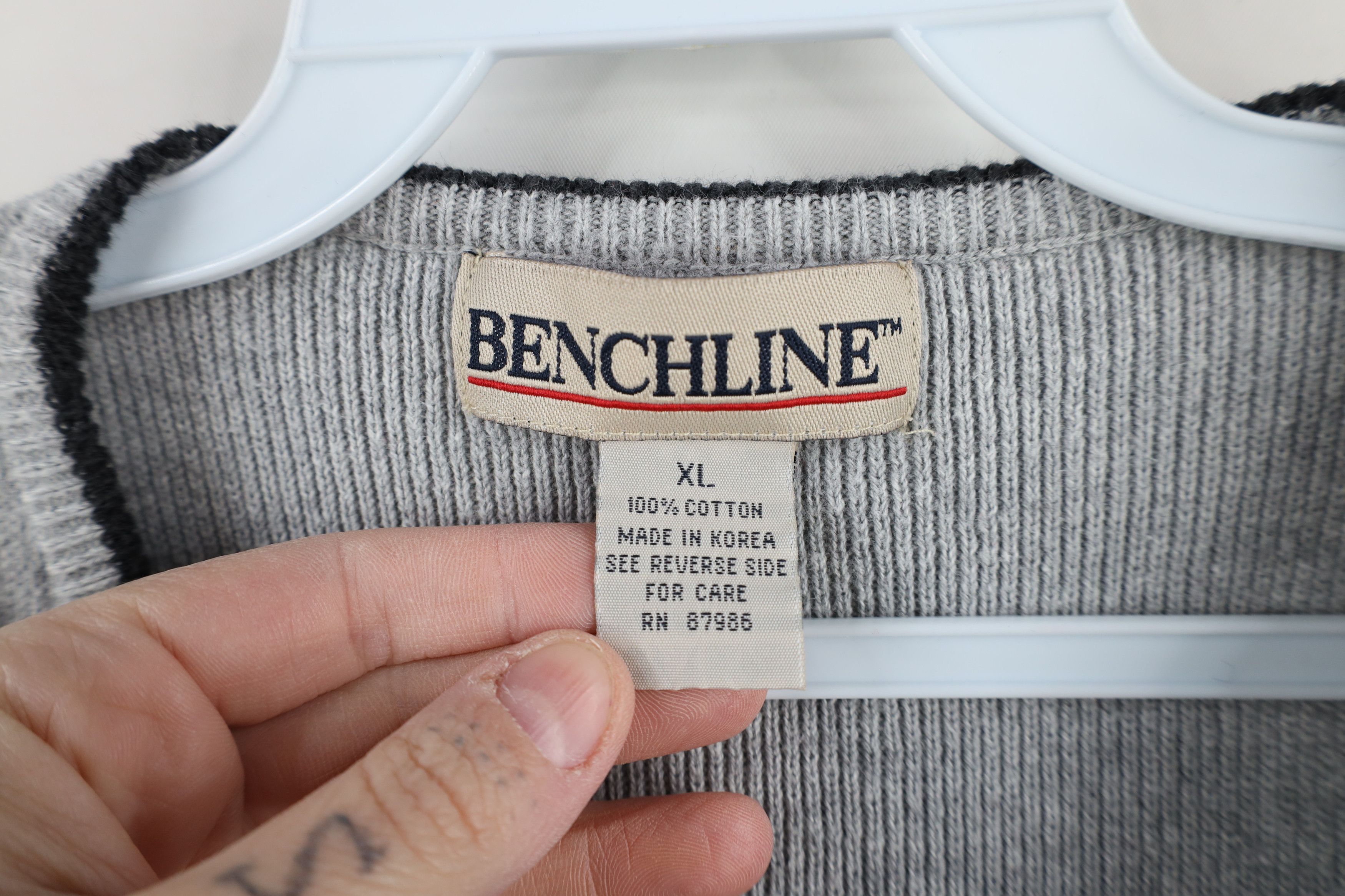 Vintage Vintage 90s Streetwear Cotton Ribbed Knit Sweater Vest Gray Size US XL / EU 56 / 4 - 6 Thumbnail