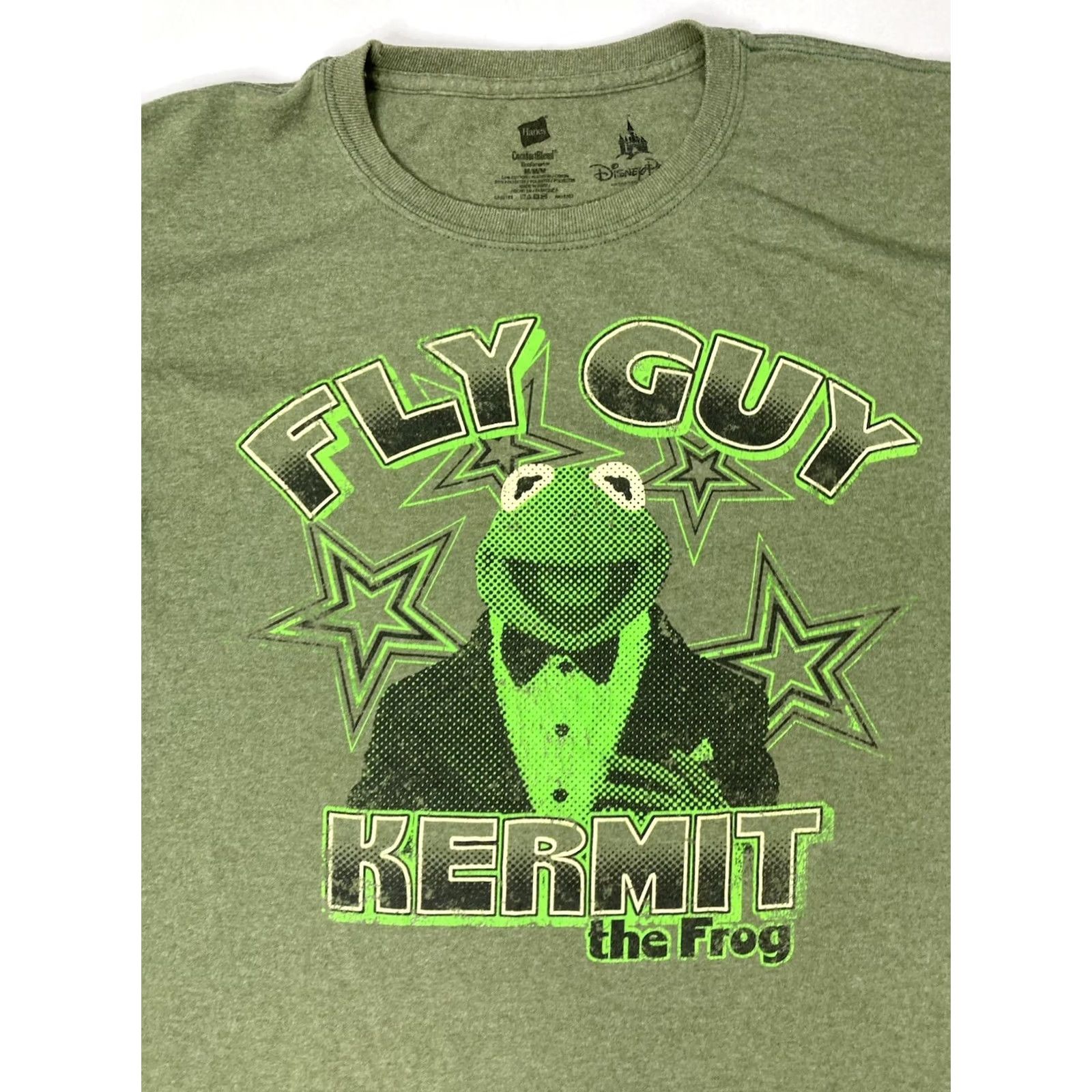 Disney VINTAGE Disney The Muppets Kermit The Frog Fly Guy Graphic T-shirt Men Medium Green Size US M / EU 48-50 / 2 - 2 Thumbnail