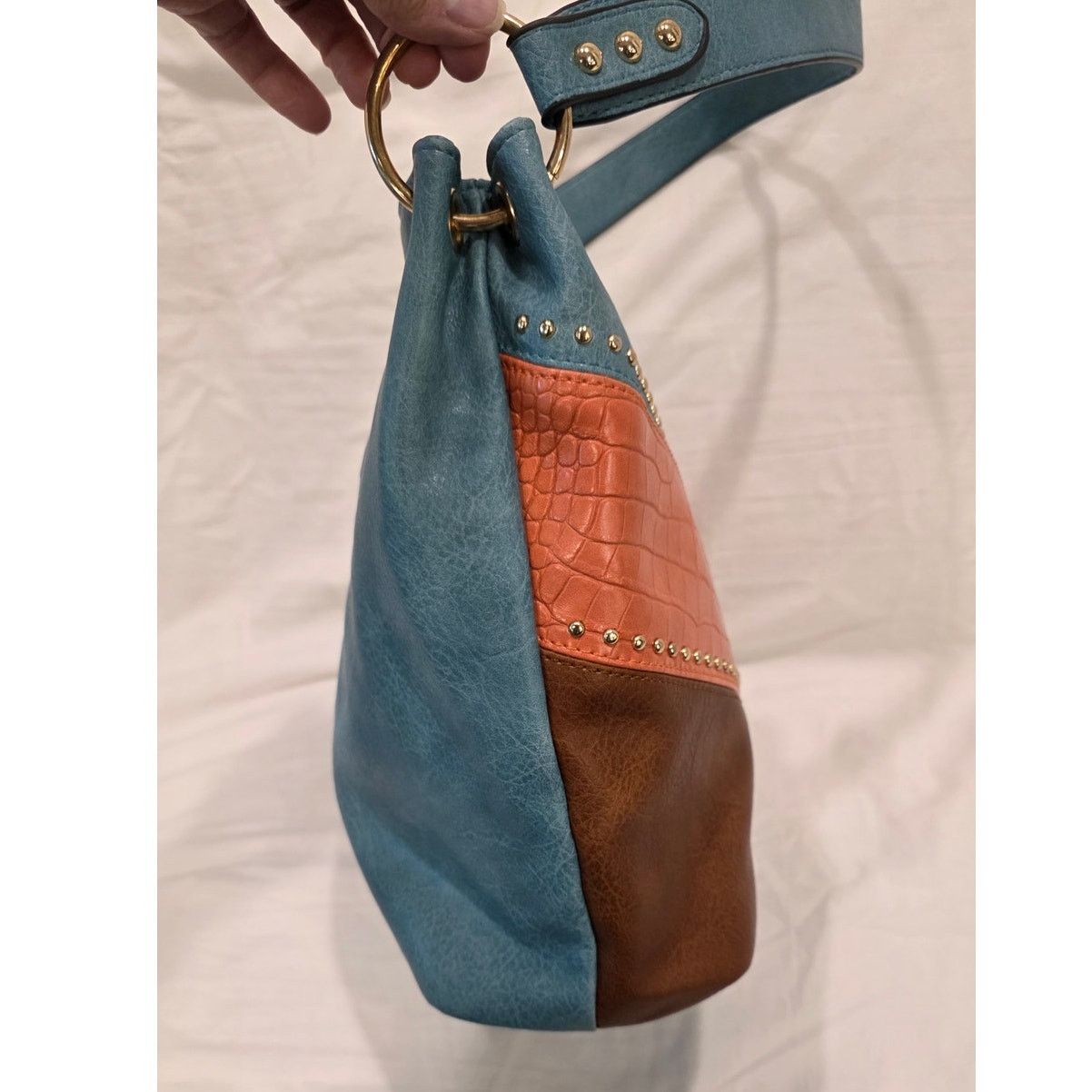 Other Montana West Brown, Orange & Turquoise Shoulder Purse Size ONE SIZE - 6 Thumbnail