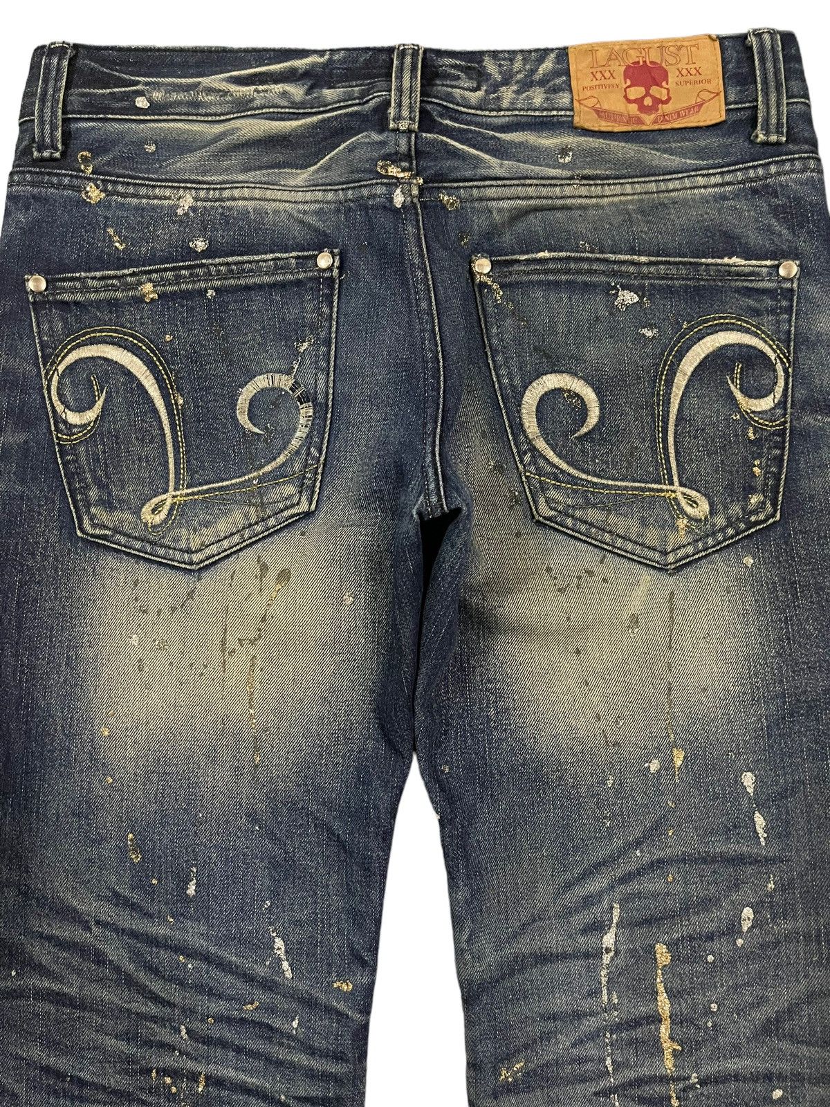 If Six Was Nine Vintage Japanese Brand Distressed Splash Flare Jeans Size US 33 - 5 Thumbnail