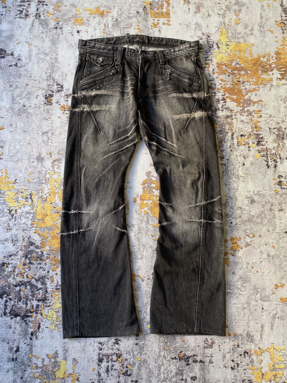 Tornado Mart Nico Club For Men NCFM Claws Mark Design Flare Denim Size US 34 / EU 50 - 4 Thumbnail