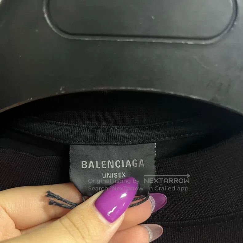 Balenciaga Balenciaga Black Printed Pattern Round Neck Loose Straight Size US L / EU 52-54 / 3 - 2 Thumbnail