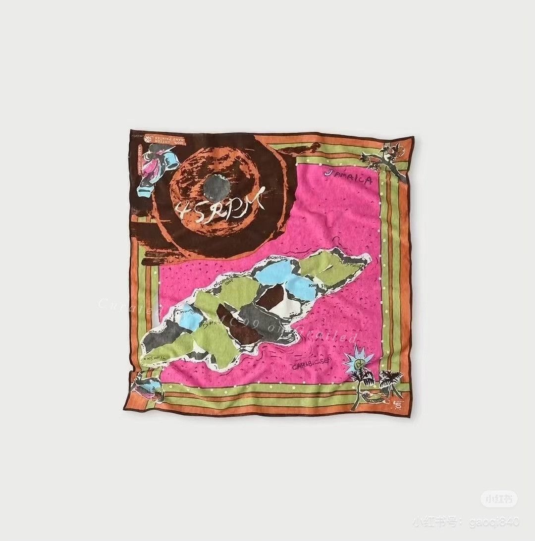 45rpm 45R Jamaica Map Cotton Handkerchief Size ONE SIZE - 1 Thumbnail