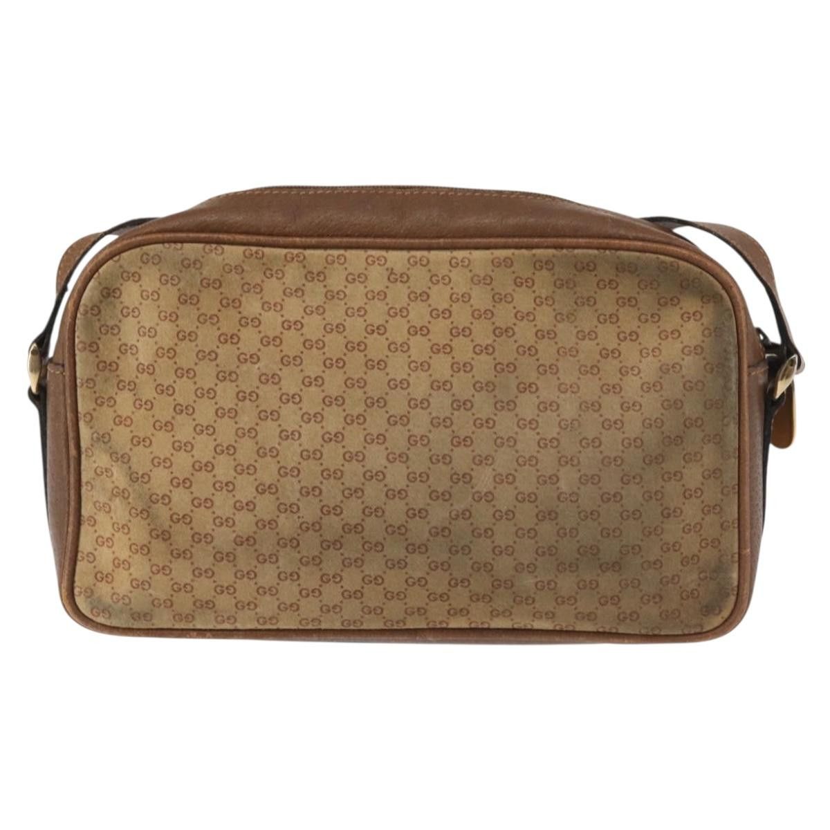 Gucci GUCCI Micro GG Canvas Shoulder Bag Suede Beige Gold Size ONE SIZE - 3 Thumbnail