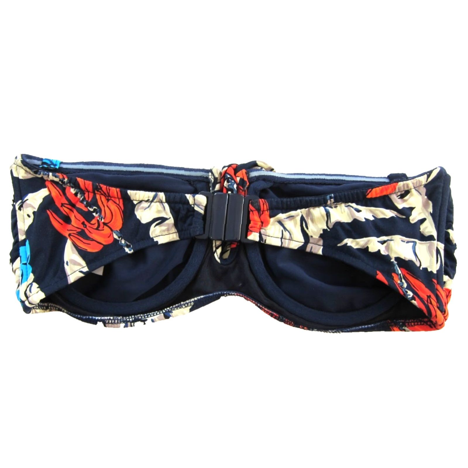 Vintage VINTAGE Seafolly Australia Blue Orange Tropical Floral Underwire Bandeau Bikini Top 14 Size XL / US 12-14 / IT 48-50 - 2 Thumbnail