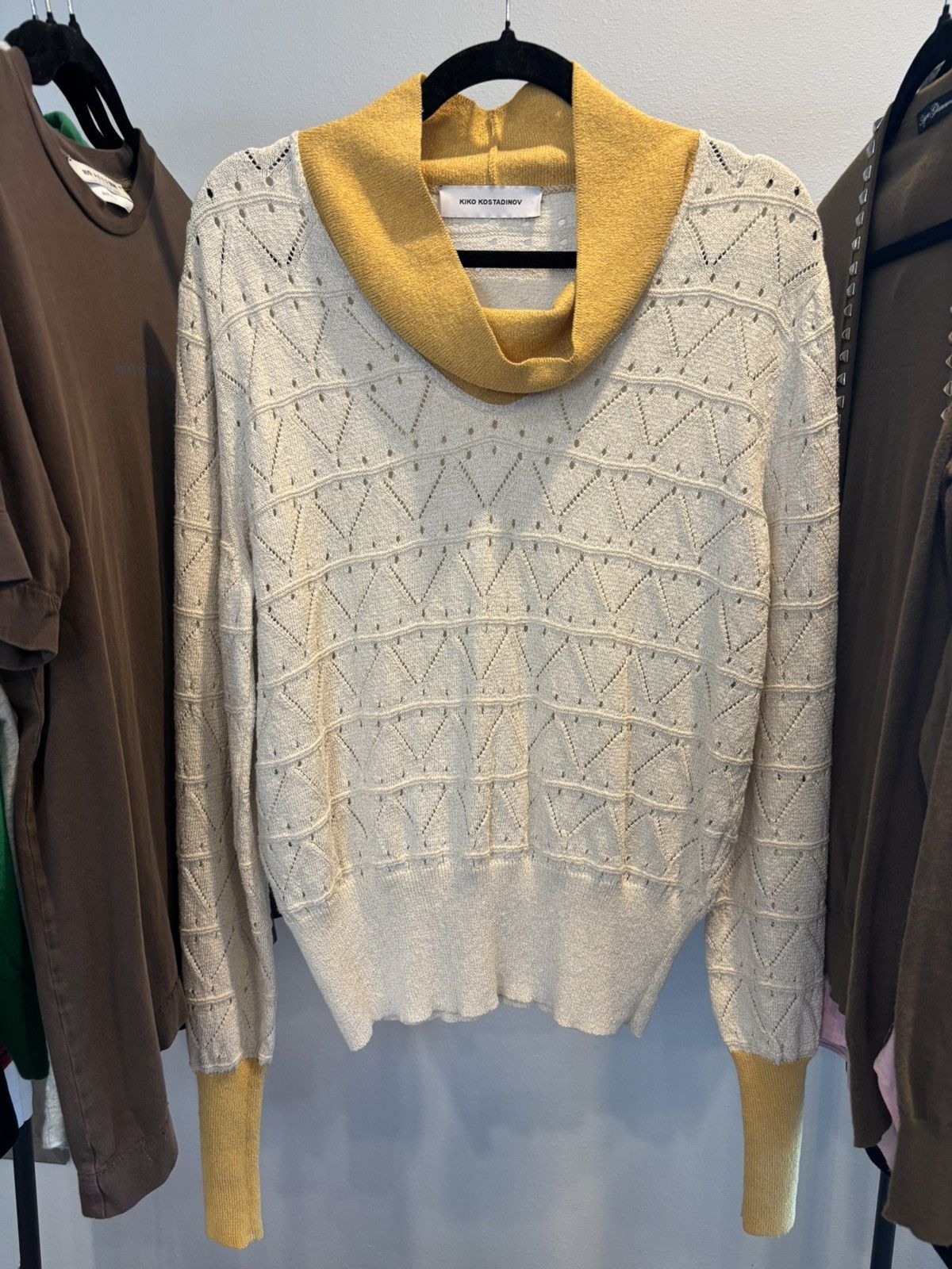 Kiko Kostadinov Kiko Kostadinov SS24 Yellow & Beige Brecht Turtleneck 🇧🇬 Size US M / EU 48-50 / 2 - 1 Thumbnail