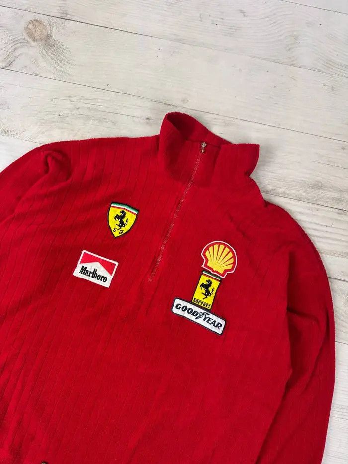 Ferrari Vintage Ferrari Marlboro Racing F1 1/4 Zip Fleece Jacket 90s Size US XXL / EU 58 / 5 - 2 Thumbnail