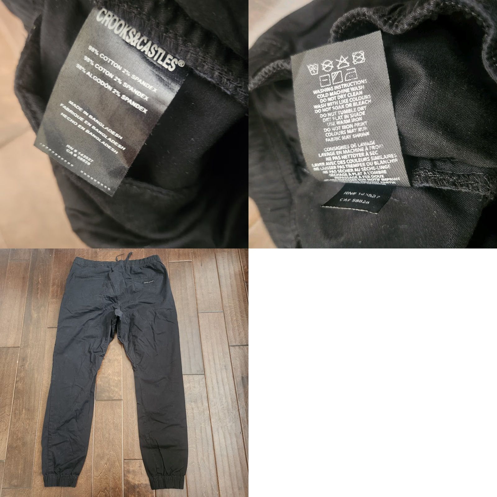 Crooks & Castles Crooks & Castles Jogger Pants Mens Size 38 Black Cargo Pocket Regular Fit Cotton Spandex Streetwear Size US 38 / EU 54 - 10 Thumbnail