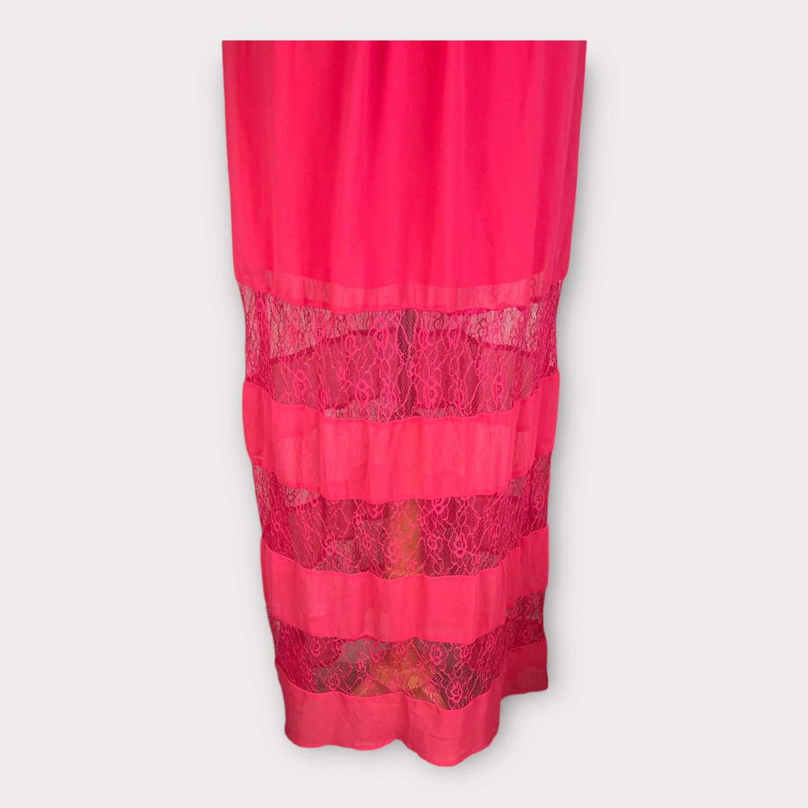 Nordstrom Doe & Rae | Women’s Coral Lace Insert Sheer Maxi Dress Size S / US 4 / IT 40 - 5 Thumbnail