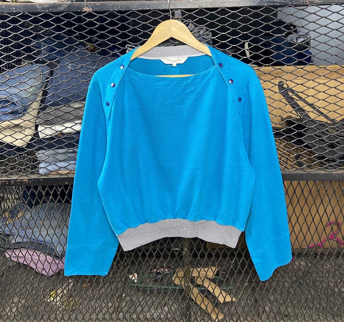 Christian Dior Monsieur × Vintage 90s Cristian Dior Sports Sweatshirt Baby Blue Size M / US 6-8 / IT 42-44 - 2 Thumbnail