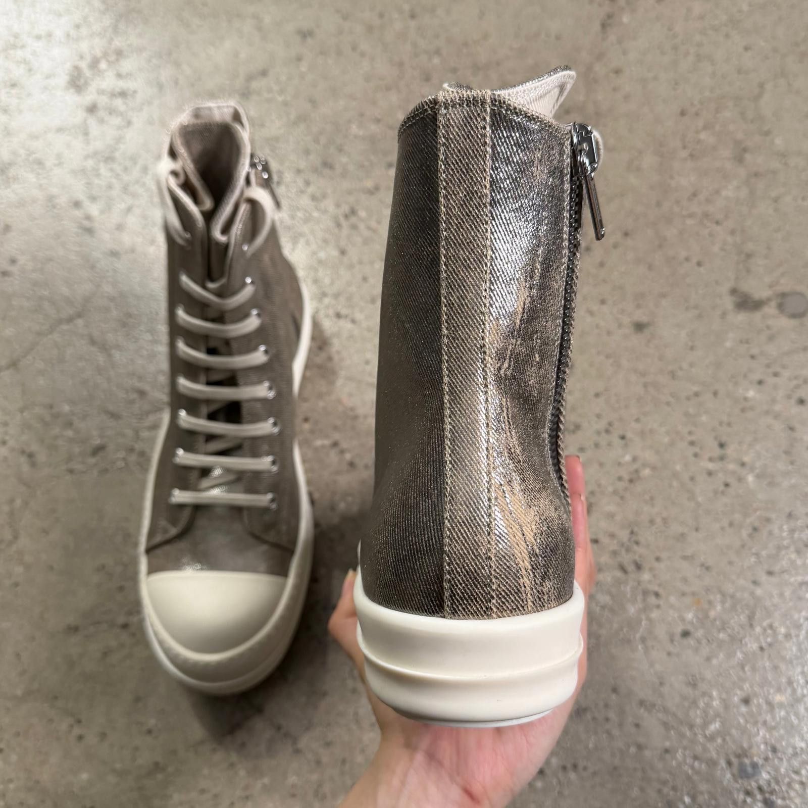 Rick Owens Rick Owens Foiled Denim Ramones Sneakers Size US 9 / EU 42 - 7 Thumbnail