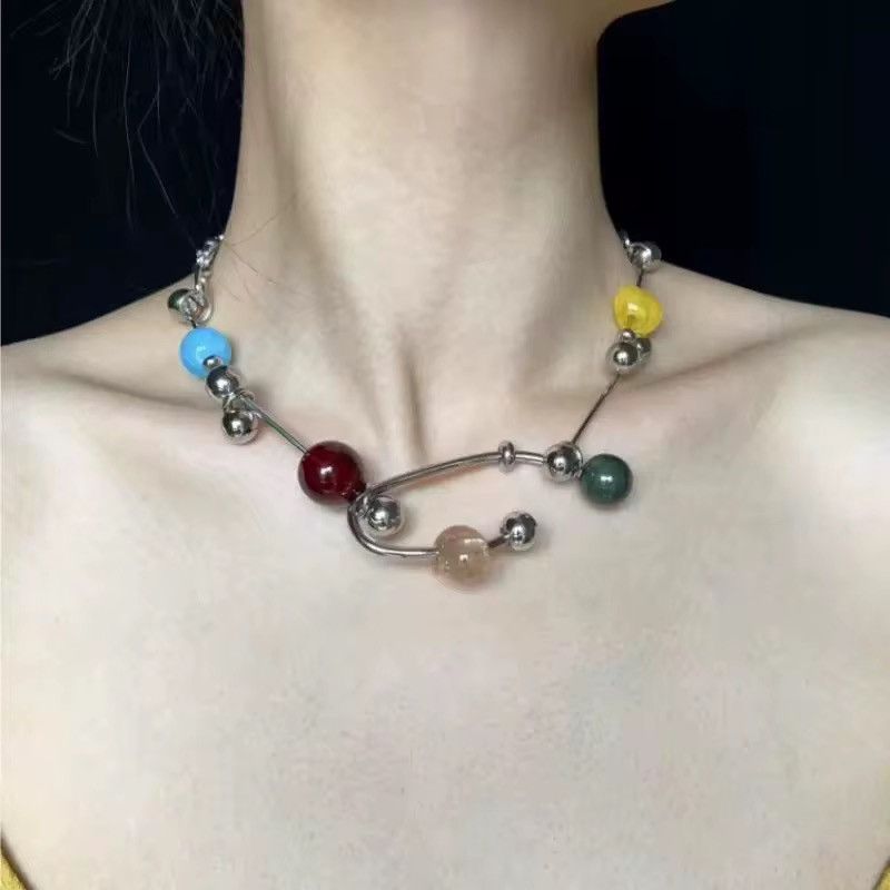 Jewelry Colored Handmade Retro Style Unisex Necklace Size ONE SIZE - 2 Thumbnail