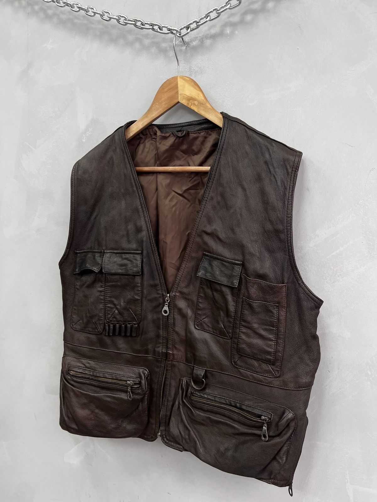 Harley Davidson Multipocket leather vest japanese issey miyake style 90s Size US M / EU 48-50 / 2 - 3 Thumbnail