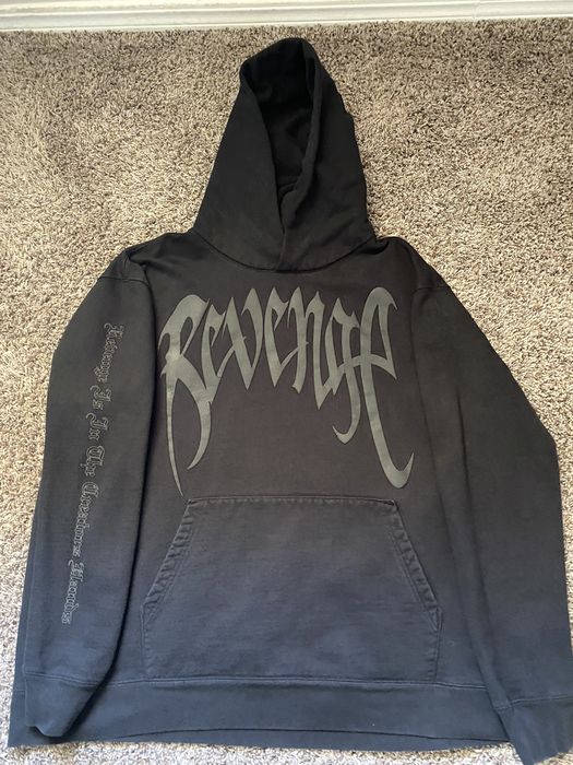 Revenge Rhinestone Arch Hoodie Black