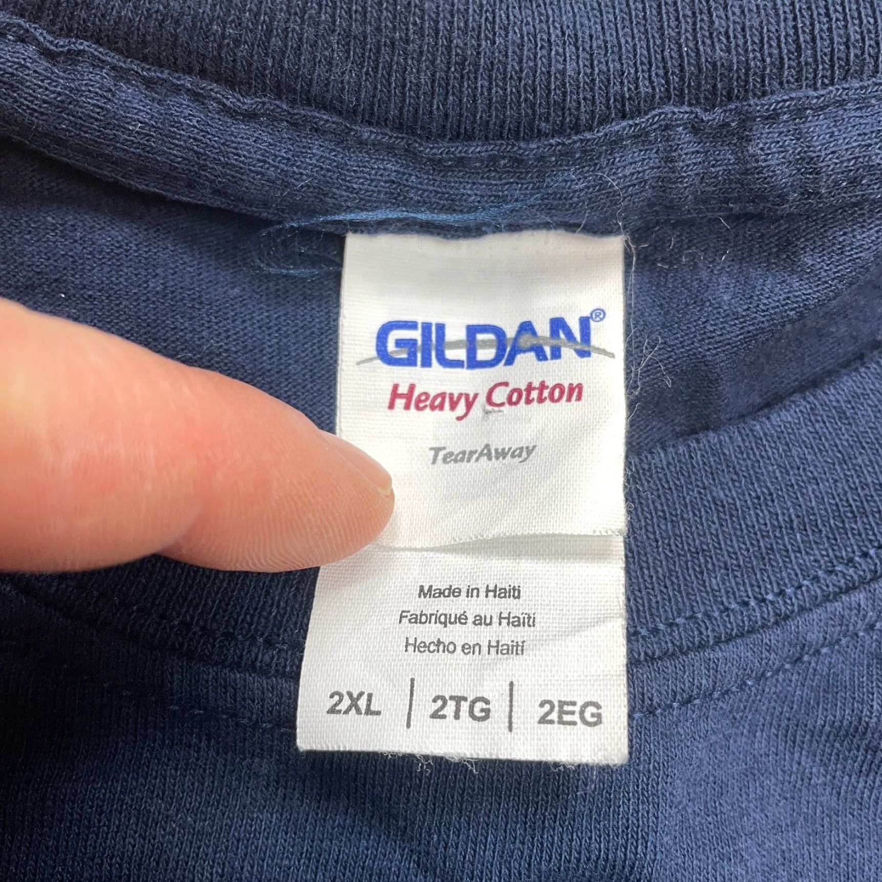 Gildan Gildan Heavy Cotton Shirt Mens 2XL Blue Short Sleeve Crew Neck T-Shirt Size US XXL / EU 58 / 5 - 4 Thumbnail