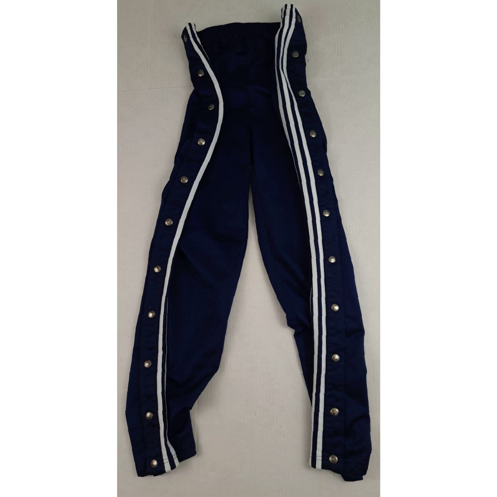 Adidas VINTAGE adidas Full Button Side Fleece 3 Stripe Track Pants USA Made Medium 30 in Blue Unisex Adults Pants 80s Size US 31 - 2 Thumbnail