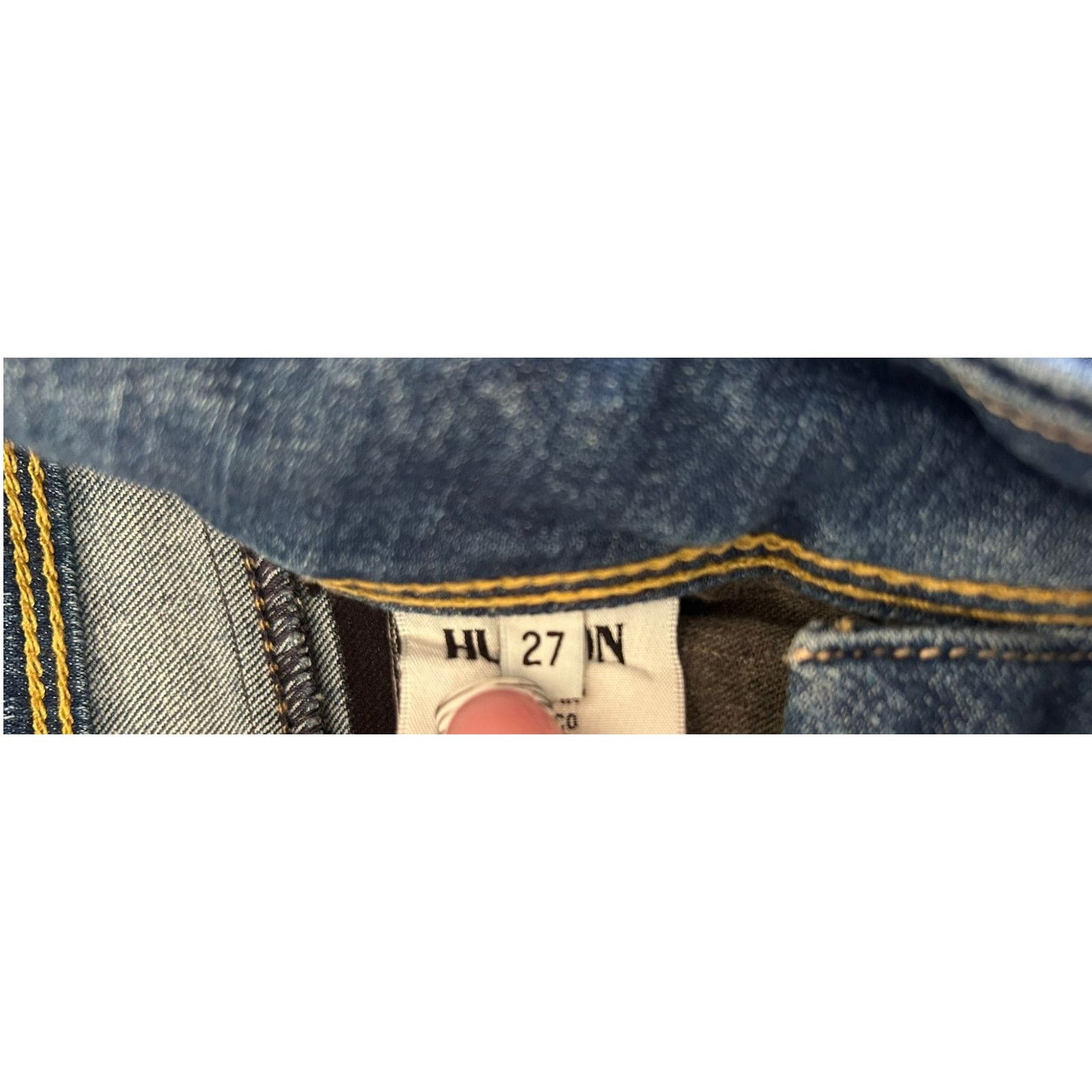 Hudson HUDSON Acid Wash Blue Denim Straight Leg Jeans - 27 Size 27" / US 4 / IT 40 - 6 Thumbnail