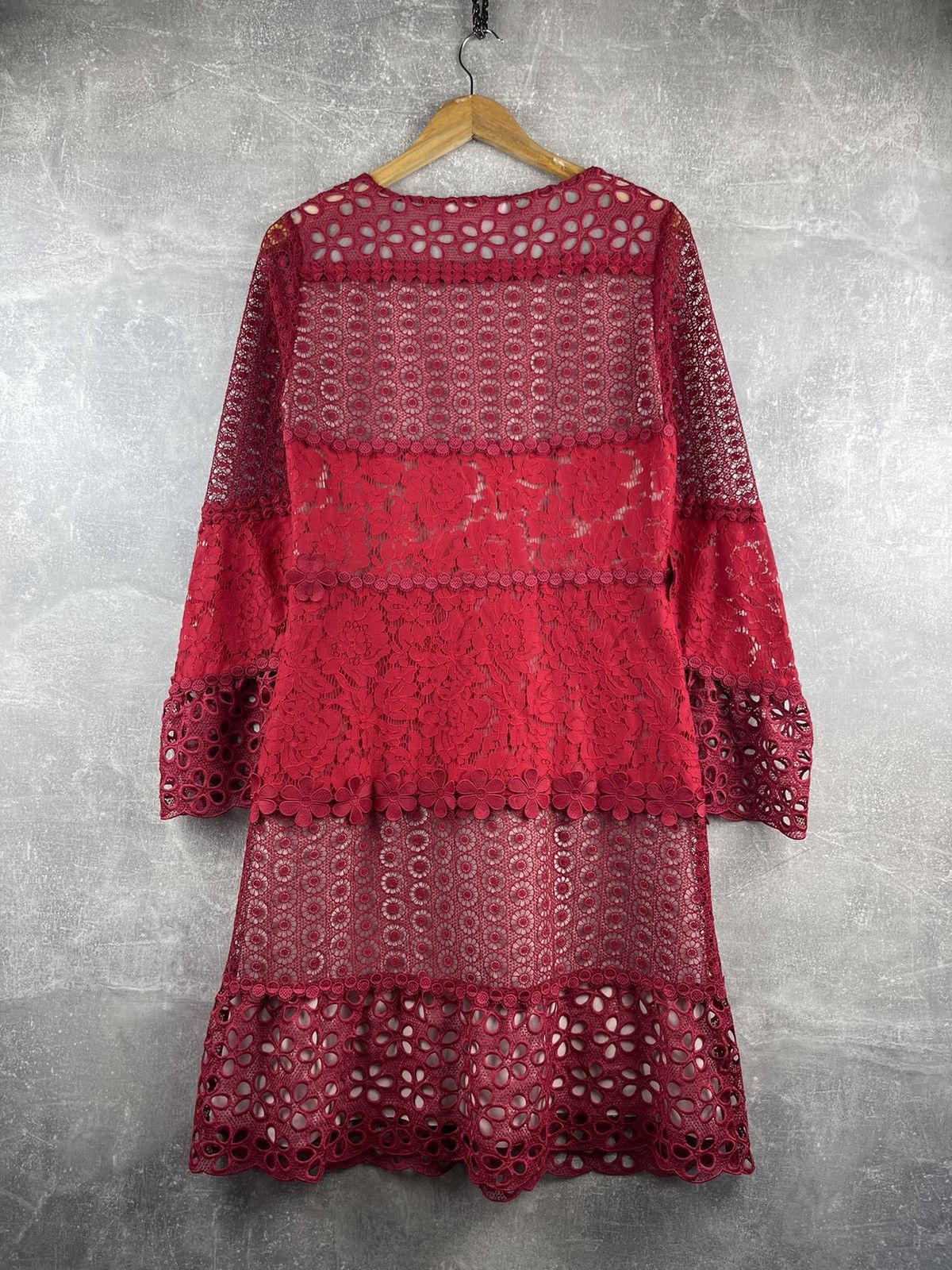 Love Moschino × Moschino Moschino Boutique Knitted Red Flowers Mesh Pullover Dress Size M / US 6-8 / IT 42-44 - 7 Thumbnail