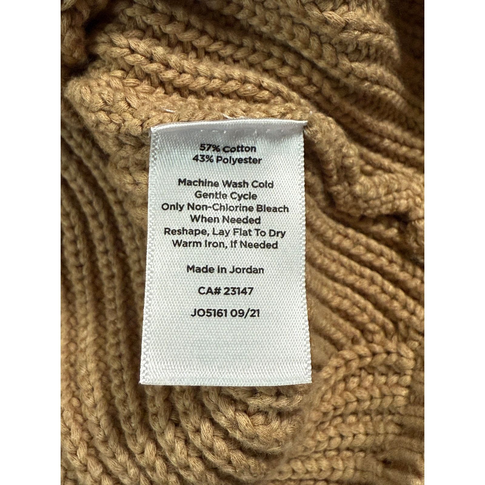 Other Talbots Sweater Women's L Petite Tan Knit Scalloped Pullover Size L / US 10 / IT 46 - 6 Thumbnail