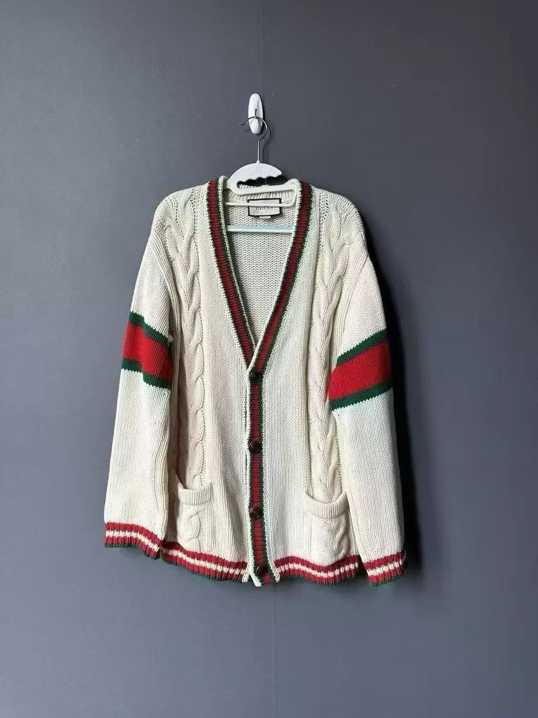 Gucci Gucci Red & Green Cardigan s Size US S / EU 44-46 / 1 - 1 Thumbnail