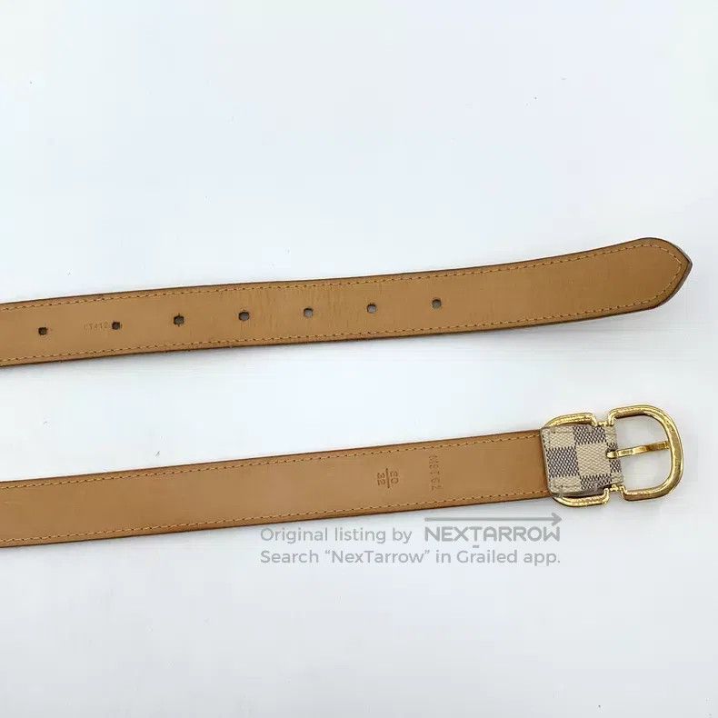 Louis Vuitton Louis Vuitton Damier Beige Checkerboard Gold Buckle Belt Size ONE SIZE - 5 Thumbnail