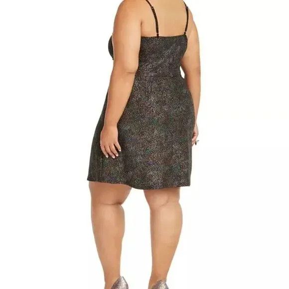Other Monteau Trendy Plus Size Multicolor-Foil Skater Dress, Sz. 2 Size ONE SIZE - 4 Thumbnail