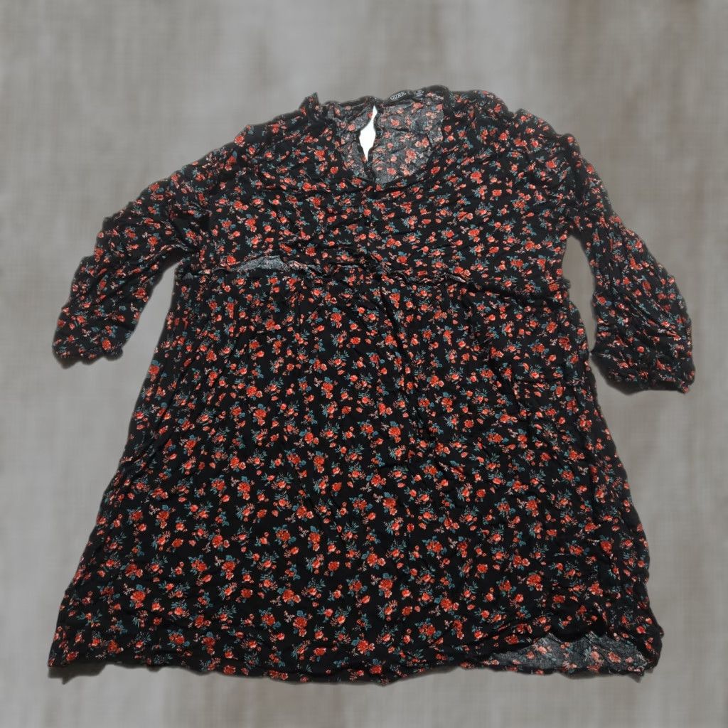 Vintage Cure Floral Blouse Shirt 3/4 Sleeve Adult Women's Size 3XL Black Floral Pattern Casual Summer Spring 3XL Womens Shirt Size XXL / US 16-18 / IT 52-54 - 1 Thumbnail