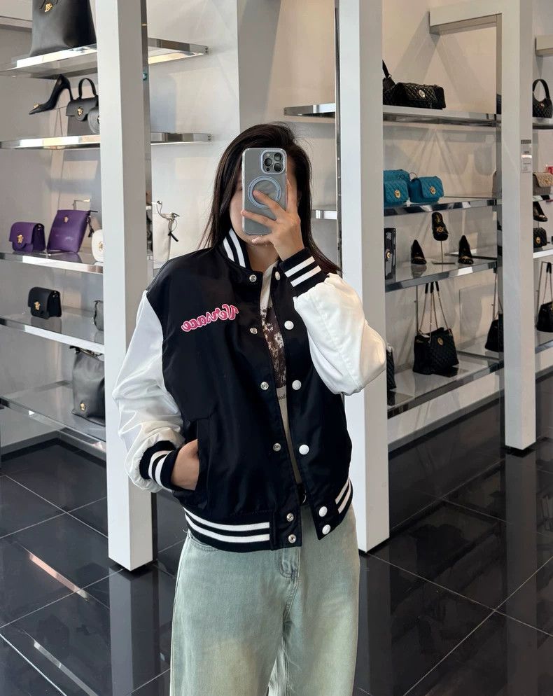 Versace Versace Women's embroidered logo baseball jacket Size S / US 4 / IT 40 - 8 Thumbnail