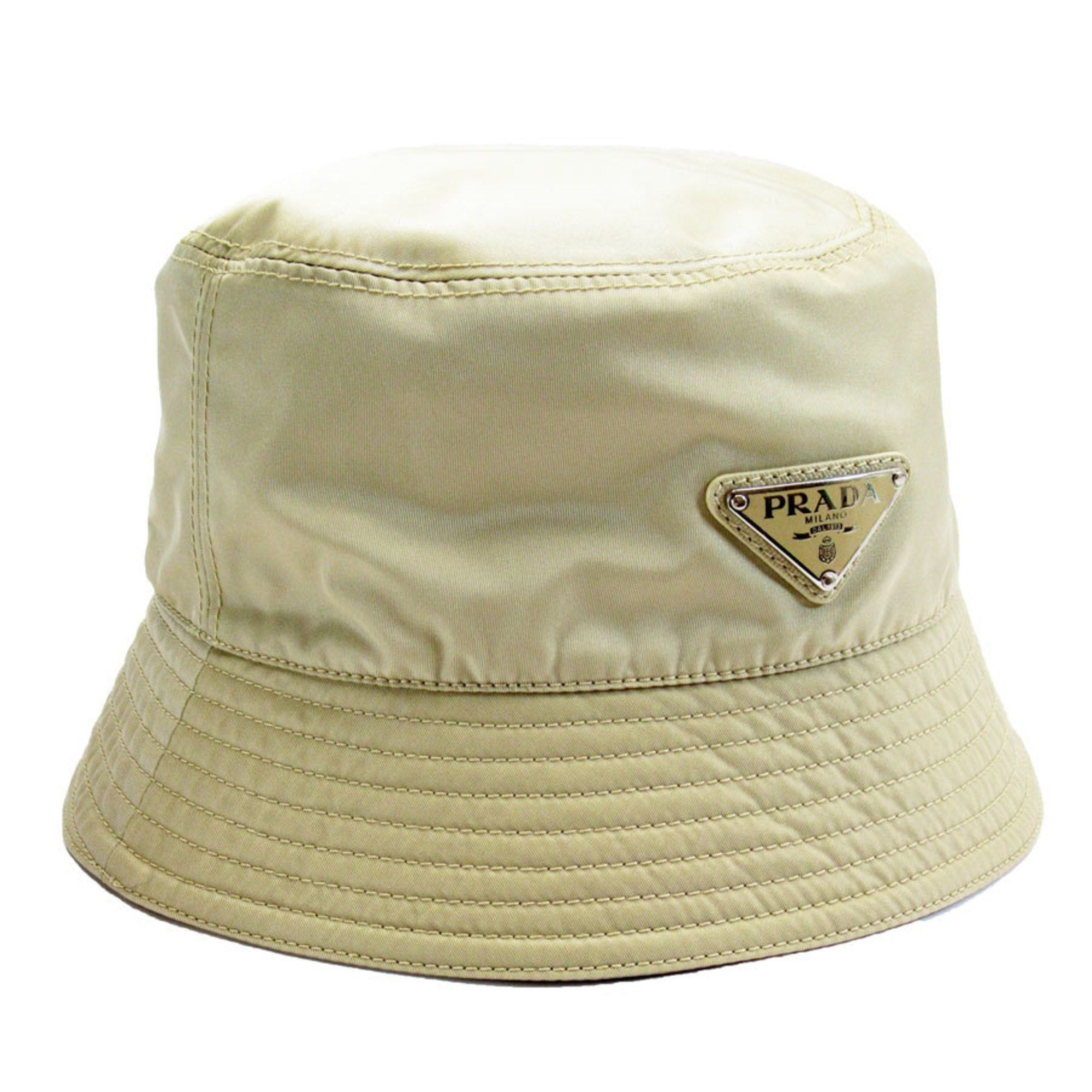 image of Prada Hat Bucket Nylon Beige Silver Women's W0251I in White