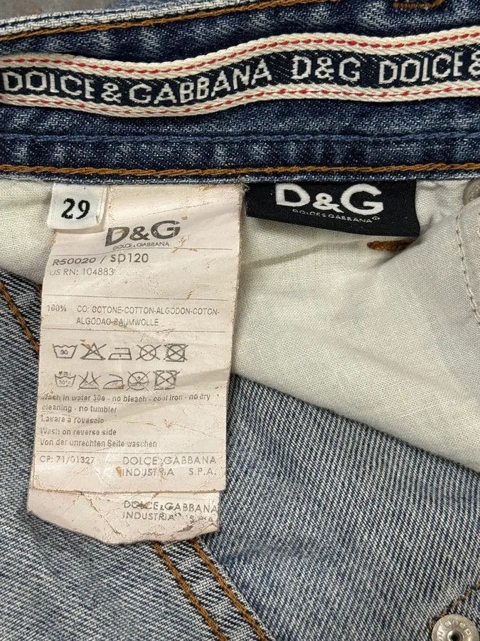 Dolce & Gabbana 2000s Dolce & Gabbana Distressed Blue Slim Denim Jeans Size US 30 / EU 46 - 9 Thumbnail