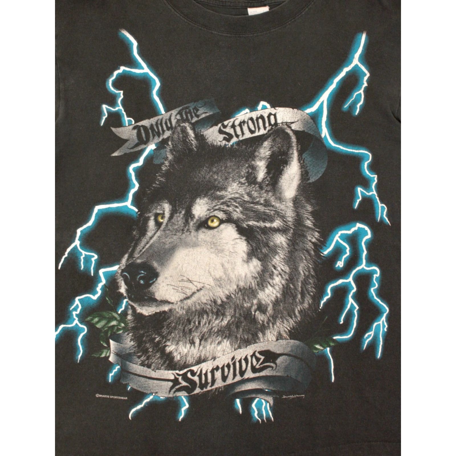 Vintage VINTAGE USA Thunder Wolf TShirt Mens L Black 1990s Graphic Tee T USA Shirt World Size US L / EU 52-54 / 3 - 5 Thumbnail