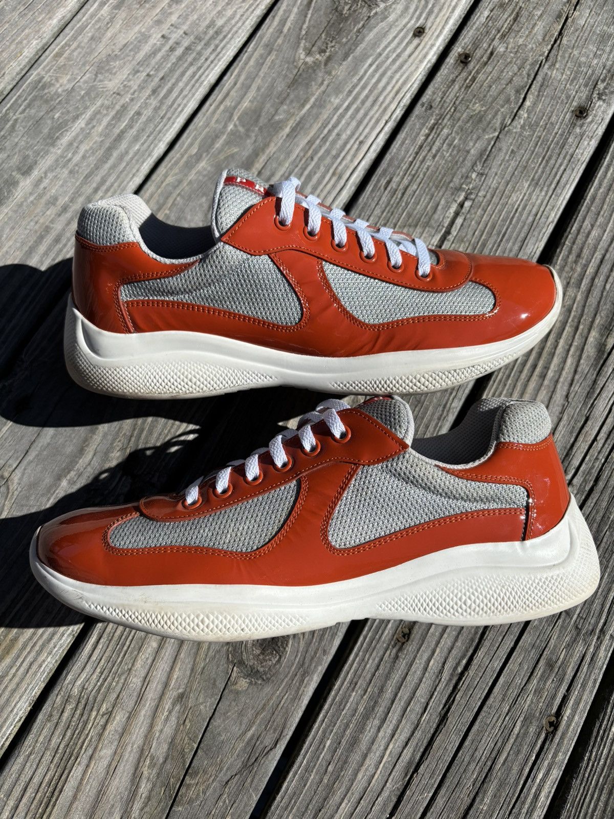 Prada Americas Cup Orange Patent Size 9 Size US 9 / EU 42 - 2 Thumbnail