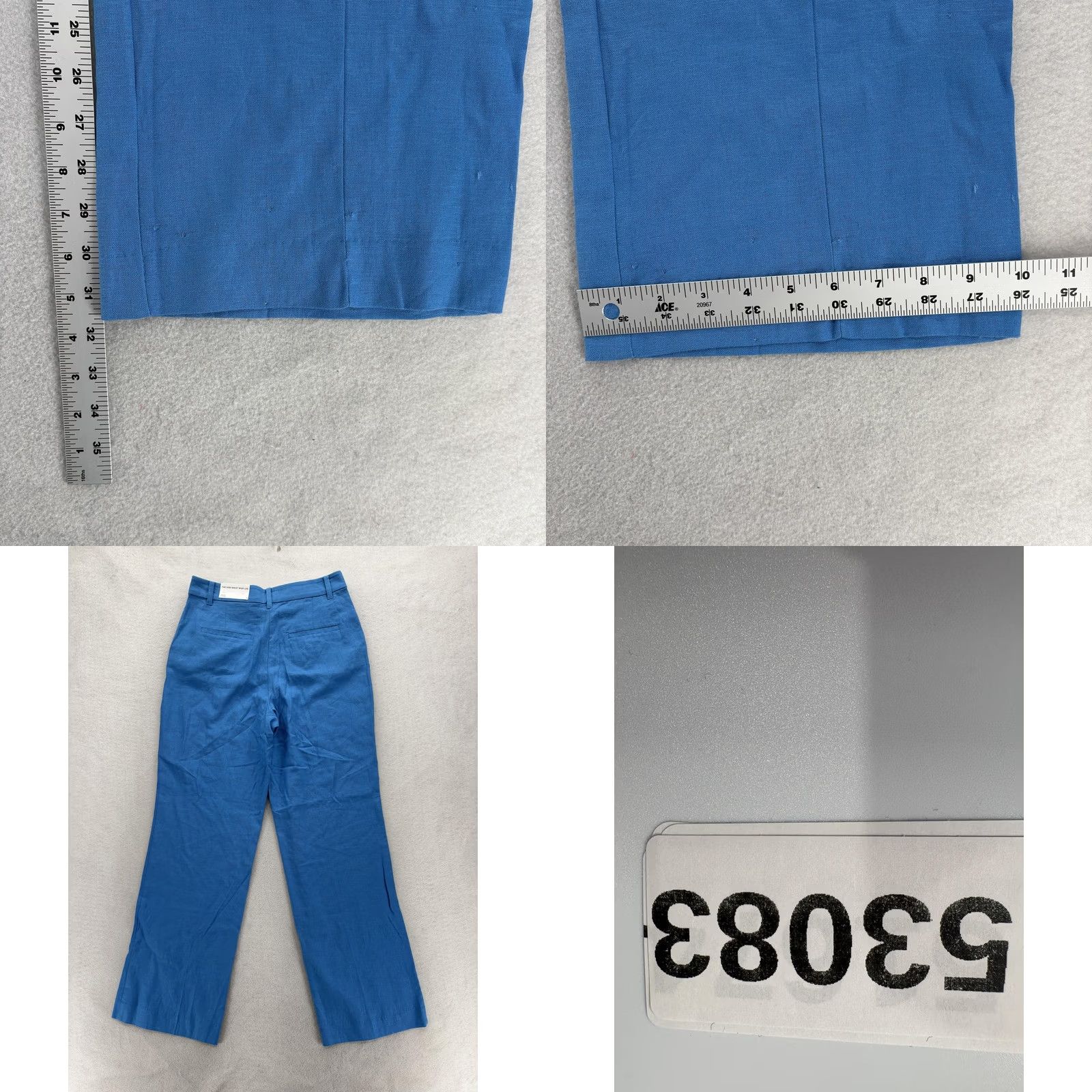 Ann Taylor Ann Taylor Factory The High Waist Wide Leg Dress Pants Womens 6 Blue Linen NWT Size 28" / US 6 / IT 42 - 9 Thumbnail